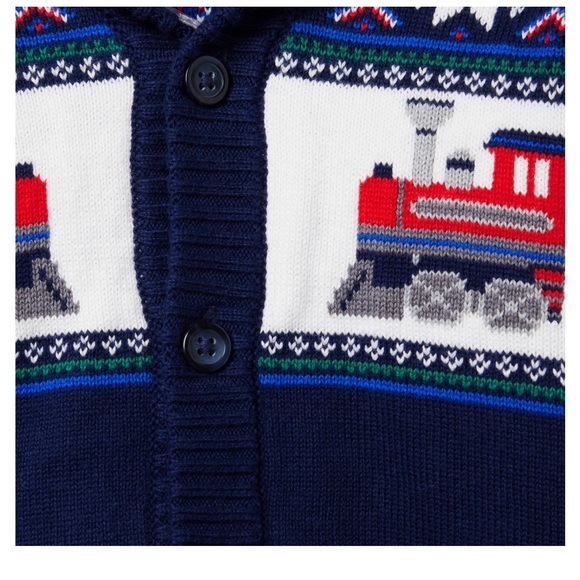 Janie and Jack The Holiday Train Cardigan - Picture 3 of 4